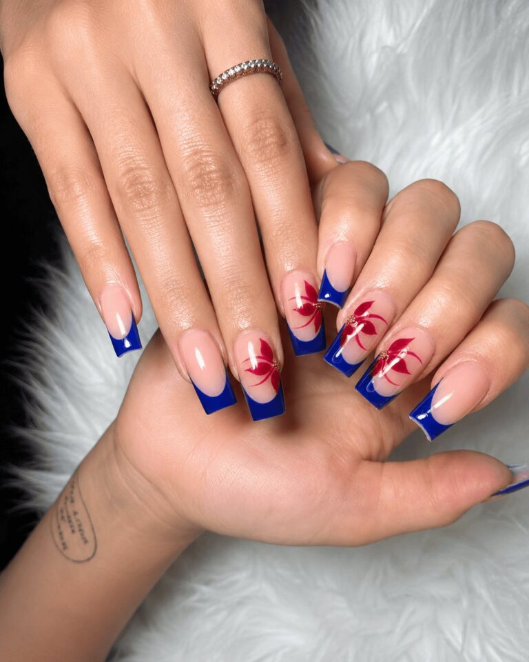 Navy blue gel nails at Sophie's Nails Salon Edmonton