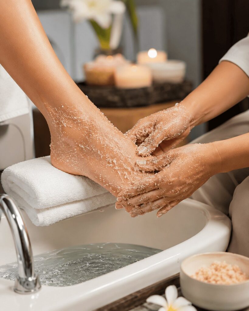 Relaxing spa pedicure at Sophie's Nails Salon in Edmonton
