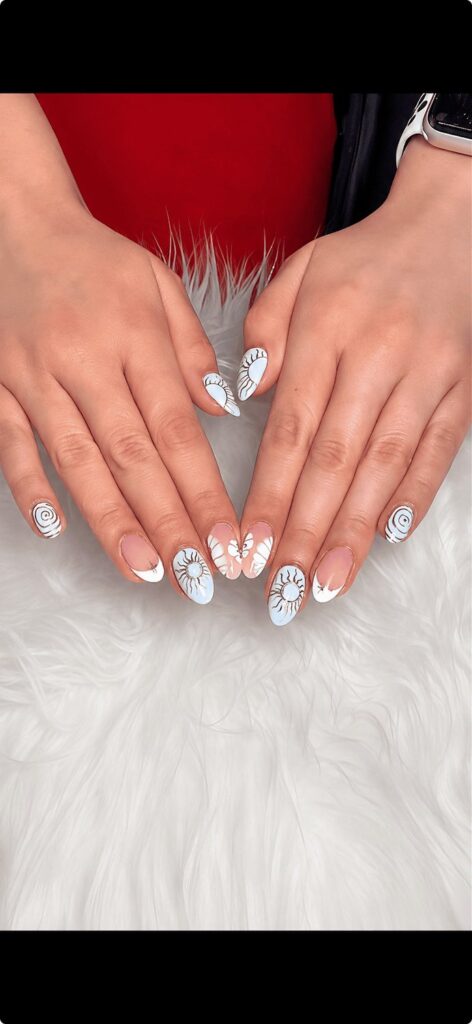 White French nails at Sophie's Nails Salon Edmonton