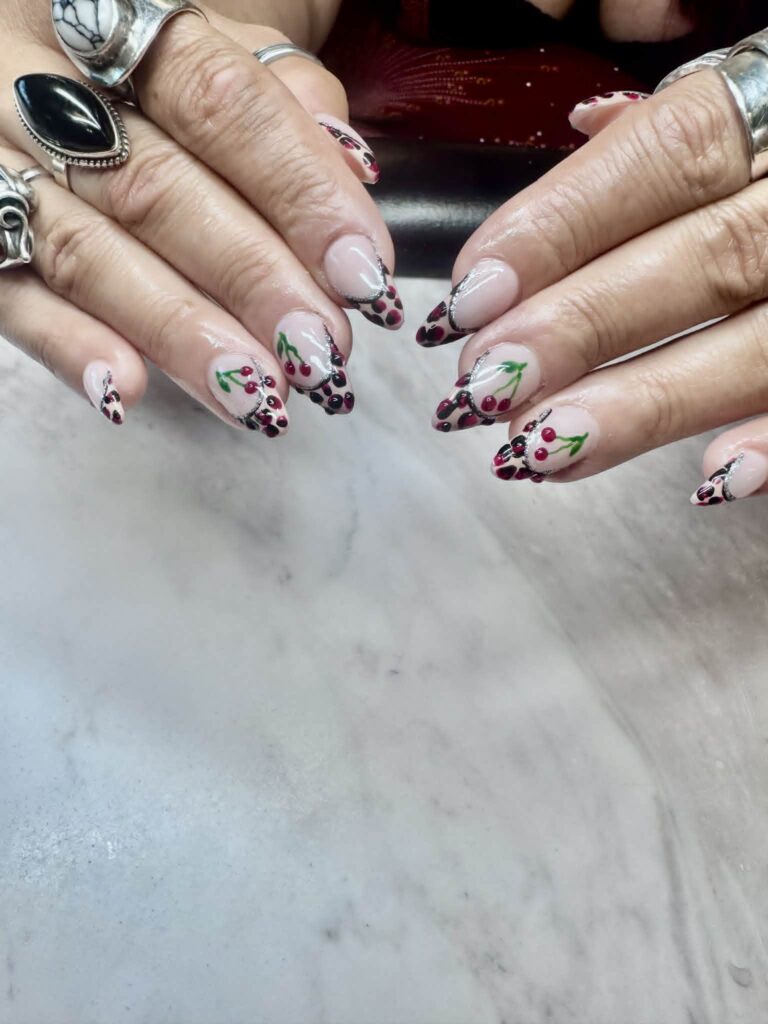 Custom nail art design at Sophie's Nails Salon Edmonton