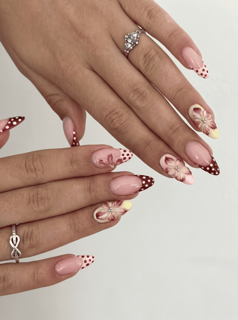 Modern gel nail set at Sophie's Nails Salon in Edmonton