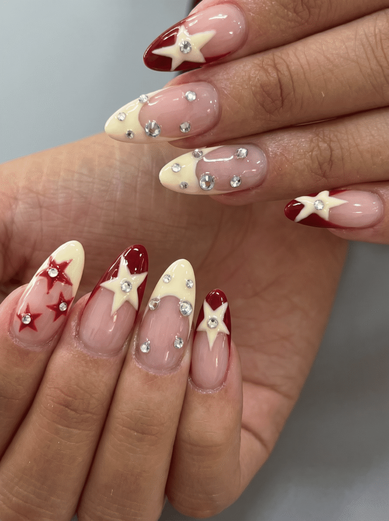 Detailed nail art at Sophie's Nails Salon in Edmonton